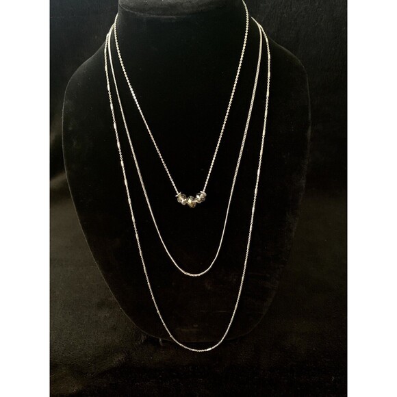 LOFT Multi-strand Silvertone Beads Necklace - Picture 8 of 8